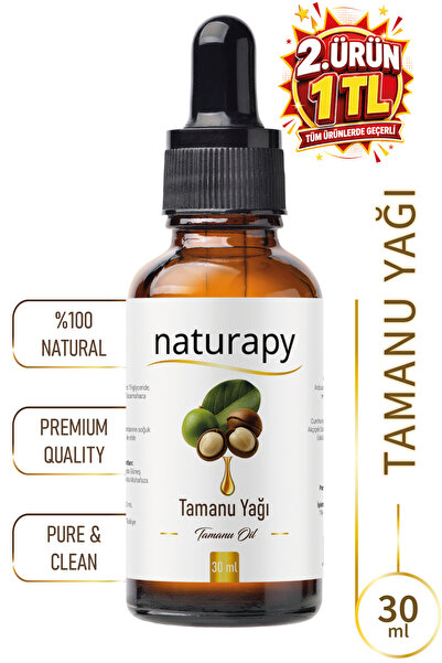NATURAPY Tamanu Yağı (Tamanu Oil) Soğuk Sıkım Sabit Yağ 30 ml Damlalıklı Cam ...