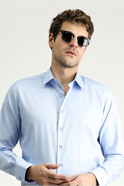 Kiğılı Cămașă clasică din bumbac din satin, cu mânecă lungă, slim fit