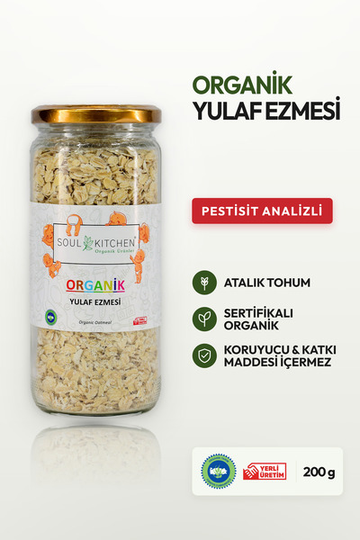 Soul Kitchen Organik Ürünler Organik Sertifikalı Yulaf Ezmesi Cam Kavanoz 200 g