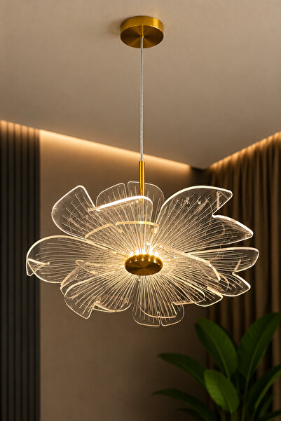 Luna Lighting Melek Model Gold Kaplama 3 Renk Metal Salon Mutfak Oturma Yatak...