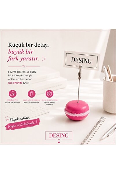 DESING BY Makaron Not Tutucu Pembe Beyaz