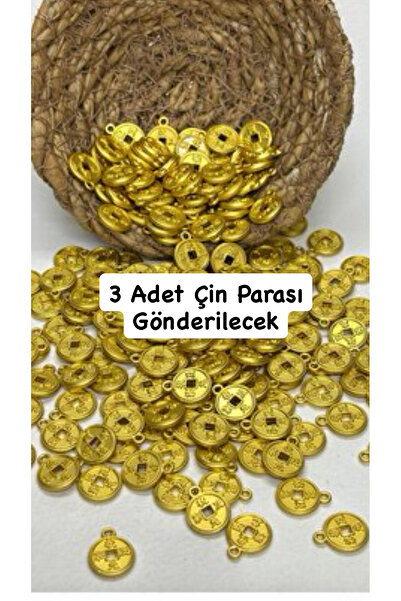 gemsartdeco Çin Parası 18 K Charm Kolye Ucu Cüzdan Bereketi