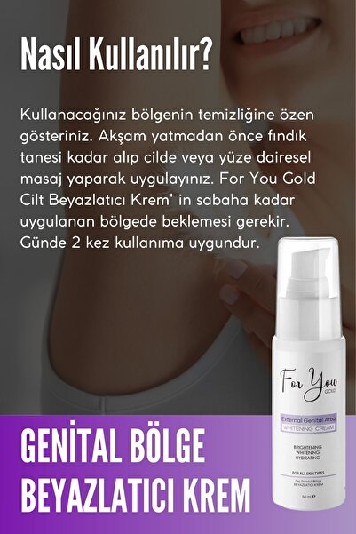 For You Gold Genital Bölge Kararma Karşıtı(KOLTUK ALTI,DİZ,DİRSEK VE DIŞ GENİTAL) Beyazlatıcı Krem - 2 Adet