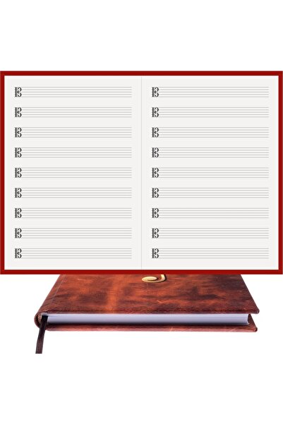 BİDEFTER دفتر ملاحظات للعزف على الجيتار (مع مفاتيح السول والتيب) مصنوع يدويًا...