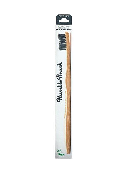 Humble Brush فرشاة أسنان من الخيزران للبالغين باللون الأسود - ناعمة