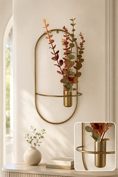 VENON 1 Adet Elips Çiçeklik Modern Dekoratif Metal Duvar Çiçeklik 20 x 40 Sal...