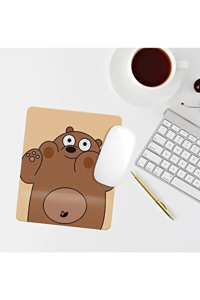 Özer Store Ορθογώνιο Mouse Pad με καφέ αρκουδάκι και στήριγμα καρπού