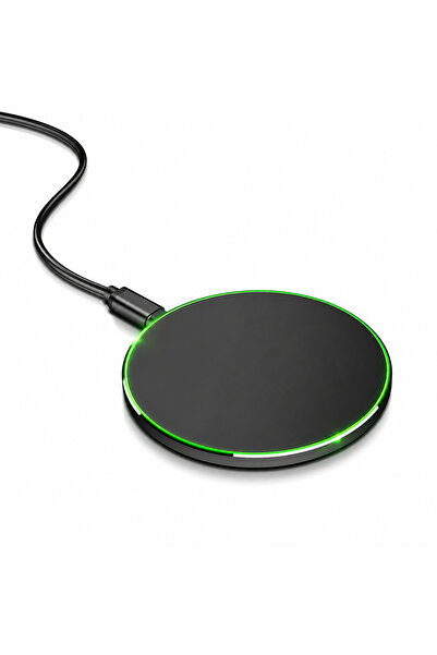 Loowoko Incarcator Wireless de Birou Rotund X9, 10W Fast Charge, Lumina LED, ...