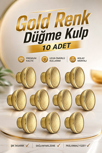 NZB (10 ADET) Gold Mobilya Mutfak Dolap Dolabı Çekmece Kulpu Kulbu Plastik Al...