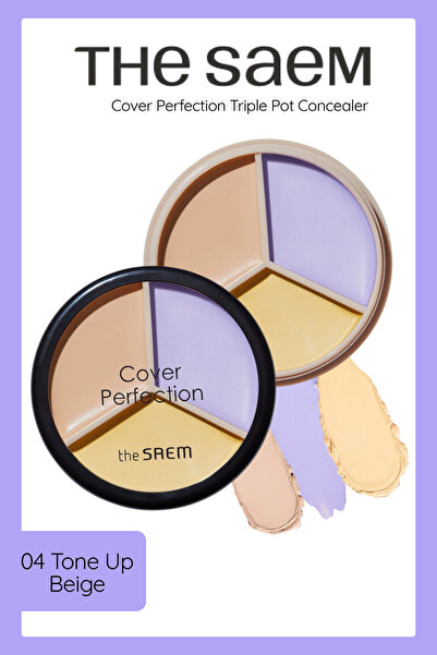 THE SAEM Cover Perfection Triple Pot 3'lü Kapatıcı Paleti - 04 Tone Up Beige ...