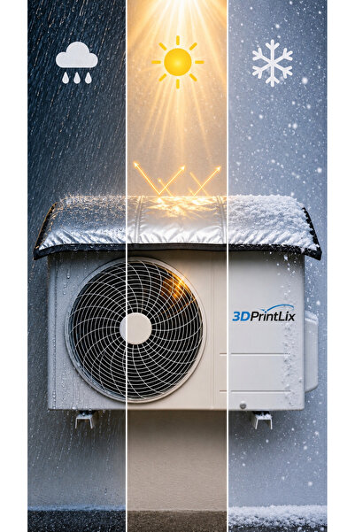 3DPrintLix Klima Dış Ünite Güneş Koruyucu Örtü 100 x 50 cm – Isı Yalıtımlı, S...