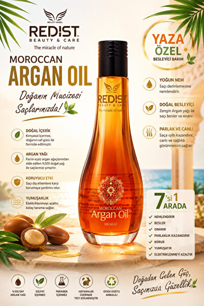 Redist Argan Yaği 100 ml – Tüm Saçlar Için Anında Onarici Ve Besleyici Bakım ...