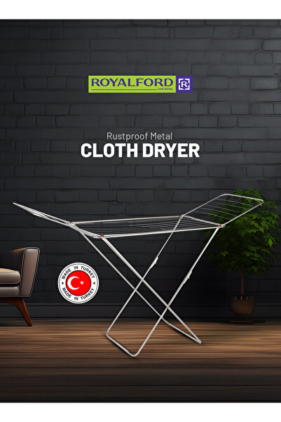 ROYALFORD مجفف ملابس، مقاوم للصدأ، مصنوع من أسلاك وحديد، رف تجفيف معدني RF108...