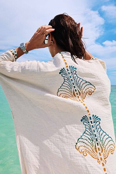 İKİKIZ Crinkle Renkli Kimono