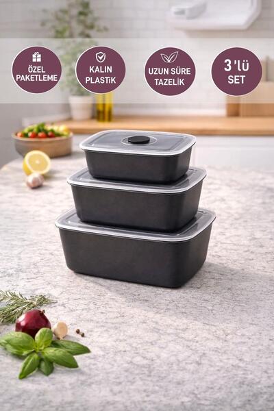 SELKA HOME 3-Piece Vacuum Storage Container with Lid