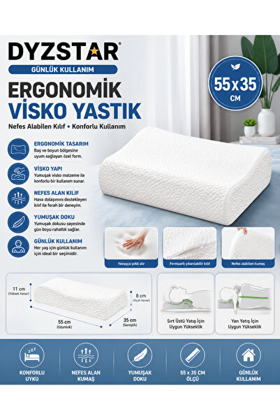 Generic Brand DYZSTAR Pernă ergonomică pentru gât Visko 55x35 cm Pernă confor...