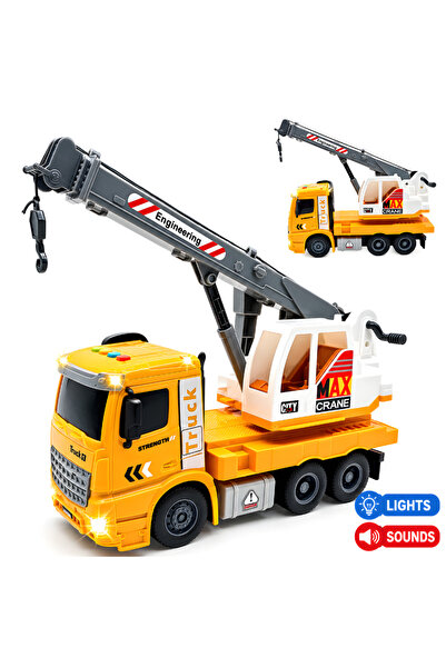 KidProtect Echipament Constructie Tip Macara Jucarie Copii Crane Runner, Sune...