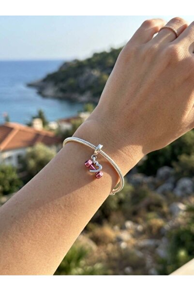 My Story Dambıl Ve Kalp Sallantılı Gümüş Charm