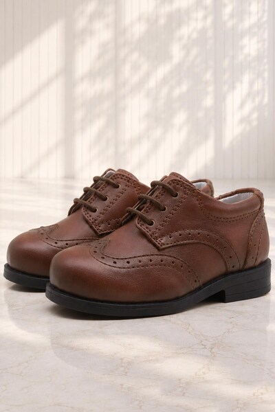 Rakerplus Titan Brown Laced Classic Baby Boy Shoes