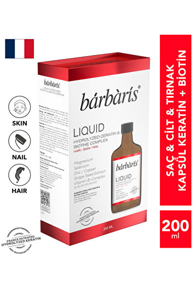 Barbaris Hydrolyzed Ceratin& Biotine Complex - 200 ml - Hidrolize Keratin, Bi...