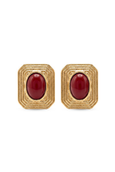 Charmist Steel Vintage Earrings Burgundy
