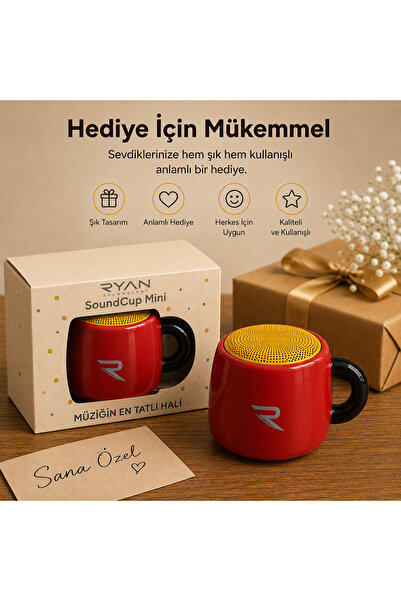 Ryan Kahve Kupa Tasarımlı Taşınabilir Hoparlör Mini Kablosuz Bluetooth Hoparl...
