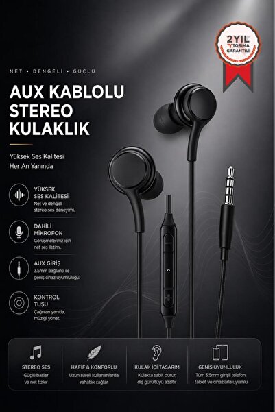 Torima Kablolu Kulaklık Jack Girişli Kulak İçi Kulaklık S10 Siyah