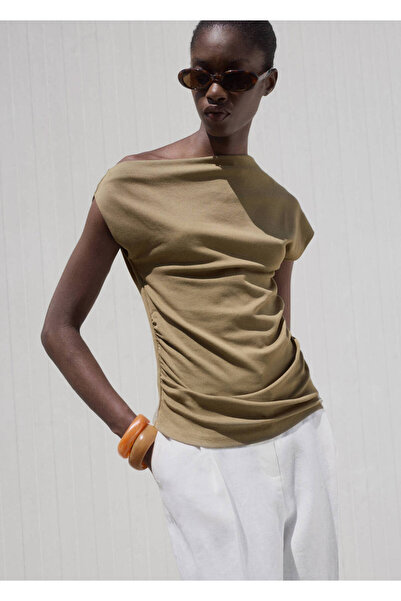 MANGO Woman Asymmetrical Blouse Fitting the Body