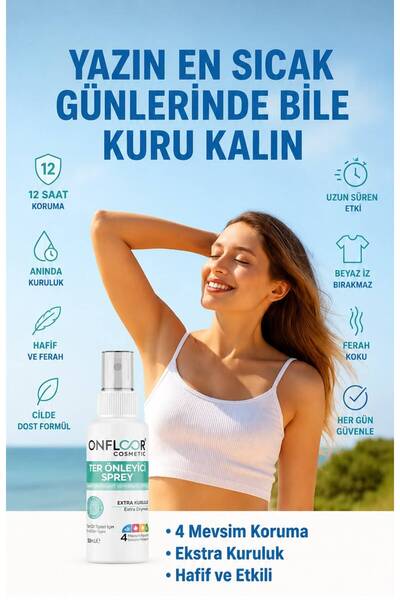 ONFLOOR Yoğun Terleme, Islaklık ve Ter Kokusuna Karşı Güçlü Koruma | Gün Boyu...