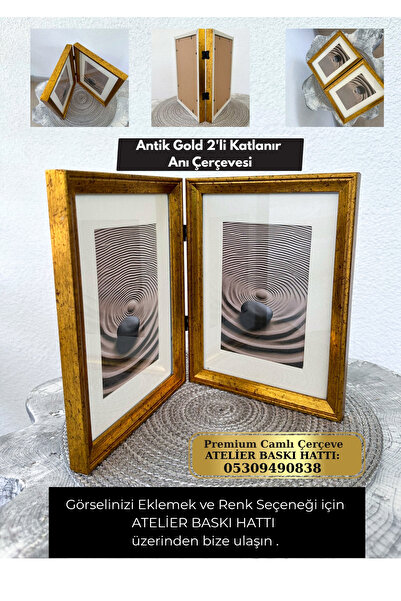 Atelier Baskı 2'li Katlanabilir Ahşap Çerçeve Seti 15x21 cm - 4 Renk Seçenekl...