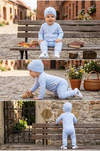 meyastore Baby Boy Suit with Snap Fasteners