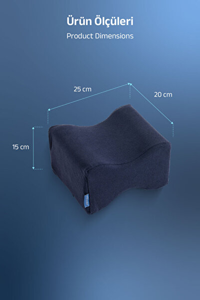 VİSCOTEX Ortopedik Diz Arası Yastık 25x20/15 Cm, Lacivert