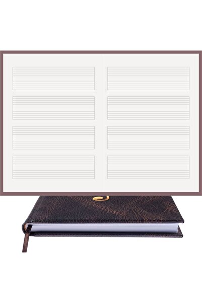 BİDEFTER كتاب موسيقى (خط قطع يسار يمين بدون مفتاح) 100% صناعة يدوية، خياطة يد...