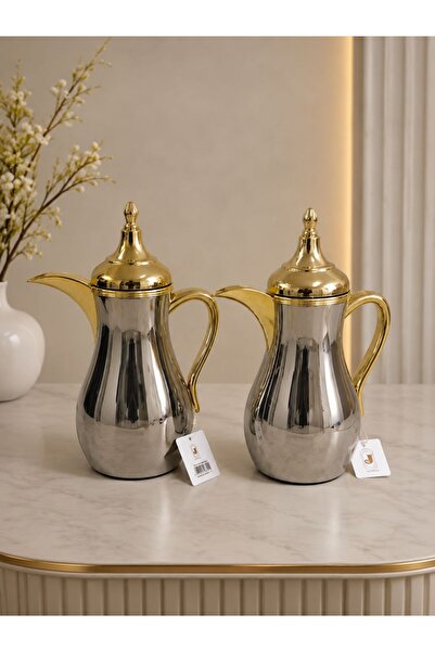 aljahwari Trams Tea and Coffee Glass from Inside, Full Silver, 2 Pieces, Size...