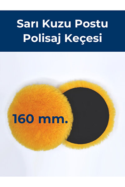 BEFAR Plus Kuzu Postu (Yünü) Cırtlı Polisaj Pedi 160 mm – SARI | Yün Polisaj ...