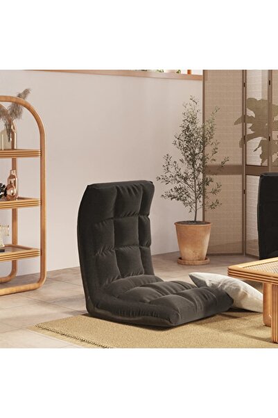 Concept Scaun de podea pliabil, negru, material textil
