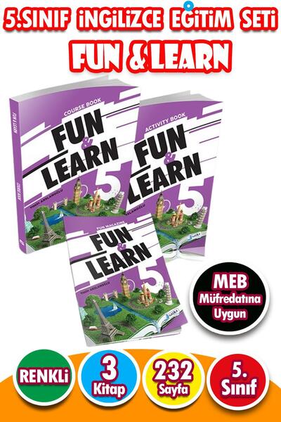 Harika Kitap 5. مجموعة تدريب اللغة الإنجليزية في الفصل الدراسي FUN & LEARN