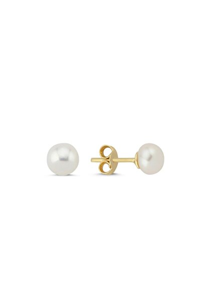 Sembol Gold 14 Ayar Altın İnci Küpe 5 mm