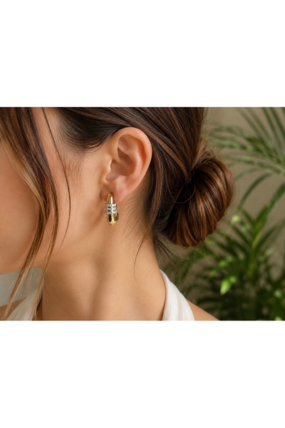 lavanderopa Stone Detailed Steel Earrings