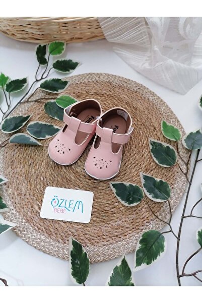 Papulin Cırtcırtlı Çiçek Bebek Ayakkabı Somon