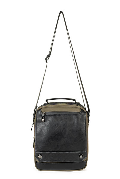 Necati Çanta Khaki Colored Multi-Compartment Shoulder and Hand Bag with Cover...