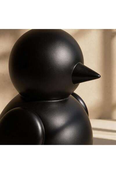 PAN HOME تمثال طائر من البولي ريزين للديكور 13×12×16 سم - أسود