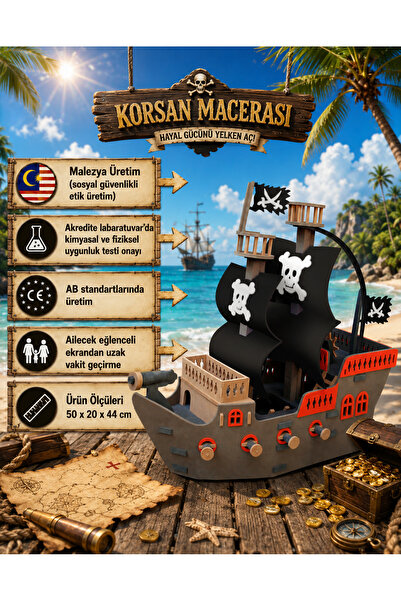 Sunta Korsan Gemisi – 137 Parça EVA Oyuncak, kendin kur, eğitici