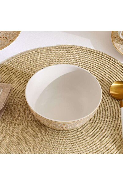 PAN HOME Gilded Filigree Stoneware Cereal Bowl Dia15cm -white