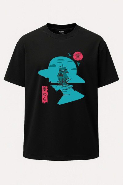 nirvoda Υπερμεγέθη μπλουζάκι Luffy Ship One Piece Printed Unisex