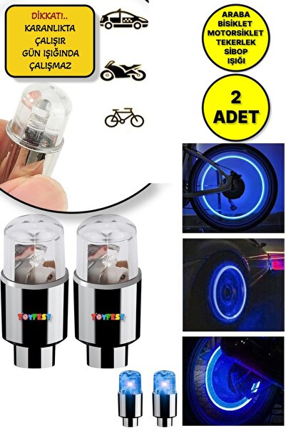 TOYFEST Bisiklet Tekeri Araba Lastiği Hareket - Gece Sensörlü Işıklı Sibop Ka...
