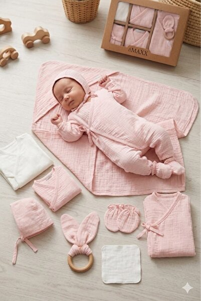PARK BEBE مجموعة LOVEMAXX UNISEX من القطن العضوي 100%، 0-3 أشهر، مجموعة من 10...