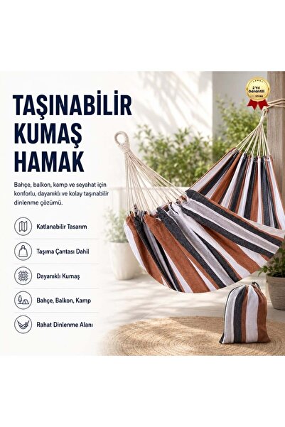 hızlı store Taşınabilir Katlanabilir Kumaş Hamak – Bahçe, Balkon, Kamp ve Sey...