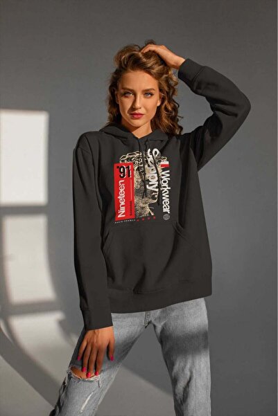 buzagi tasarım ürünleri Urban Streetwear Digital Print Hooded Unisex Sweatshirt