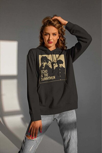 buzagi tasarım ürünleri Echo & the Bunnymen Digital Print Hooded Unisex Sweat...